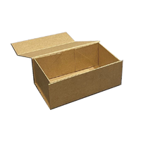 Caja de embalaje de regalo plegable de gama alta con logotipo personalizado, cartón rígido, papel Kraft, cierre magnético, purpurina, foto bronceada reutilizable
