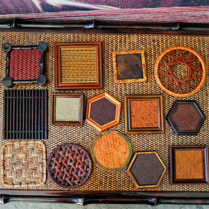 Bamboo Woven Tea Tray Coaster Retro Heat Resistant Mats Pads For Tea Set Accessories - Product Image 1