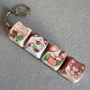 คีย์แคป PBT ลายแมวน่ารัก 4 ชิ้น สำหรับคีย์บอร์ดแบบ Mechanical Switch คลิกเกอร์ <span class=keywords><strong>ASMR</strong></span> บรรเทาความเครียด ของเล่นเสริมสมาธิ พวงกุญแจ - Product Image 2