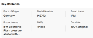 เซ็นเซอร์ IFM รุ่น PI2793 18-32VDC 4-20mA PNP NPN เอาต์พุต ของแท้จากเยอรมัน ใหม่ มีสินค้าในสต็อก สำหรับควบคุมอุตสาหกรรม - Product Image 3
