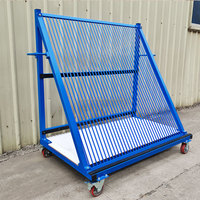 Support de harpe en verre épais avec capacité de charge de 1 tonne, longueur de 62 pouces, conception à 36 fentes, chariot en verre