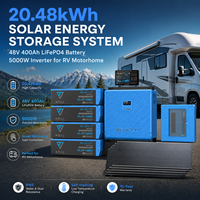 Système de stockage d'énergie solaire BLUETTI 20,48 kWh, batterie LiFePO4 48V 400Ah, onduleur 5000W pour camping-car