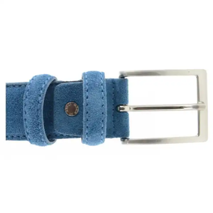 Gli artigiani italiani hanno progettato le cinture di lusso della pelle scamosciata blu chiaro forte stile di moda Casual flessibile ed ergonomico di alta qualità - Product Image 4