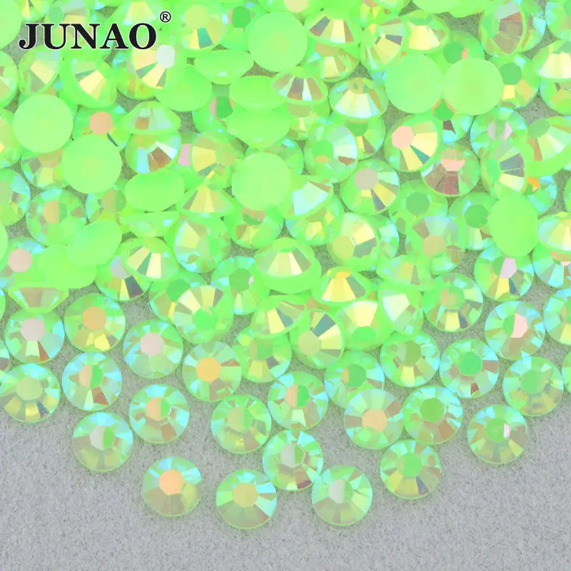 JUNAO 2mm 3mm 4mm 5mm 6mm Wholesale Bulk Package Non Hot Fix Strass Flatback Crystal Stones Jelly Pink AB Resin Rhinestones