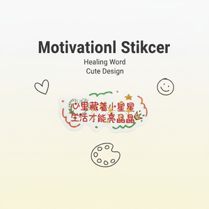La vida brilla cuando tienes pequeñas estrellas en tu corazón. Pegatinas con frases curativas, lindas pegatinas con frases chinas. - Product Image 4