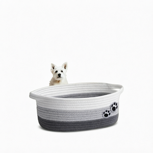 Foldable Woven Cotton Rope Storage Basket Animal Design Multifunctional <b>Organizer</b> Bin for Pet <b>Toys</b> Nursery Home - Product Image 1