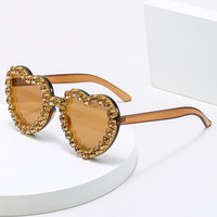 2024 Lunettes de soleil Love diamant-set lunettes mode coeur lunettes de soleil