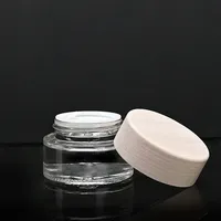 Pot cosmétique en verre transparent avec couvercle en bois de frêne, personnalisable et écologique, idéal pour crème visage et emballage de produits de soin – Meilleures ventes