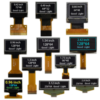 Layar LCD Monokrom 2,42 inci 128x64 Modul Layar OLED SSD1309 24 Pin SPI I2C