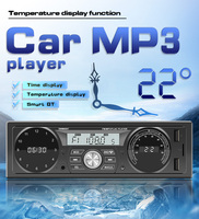 1Din Universal Car Audio LCD Time Display BT Aux 2 USB RC APP Control Car MP3 Radio Tape Recorder 12V Amplifier FM Wave Band