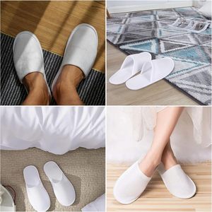 Disposable Slippers for Guest, Non Slip Spa <b>Slides</b> Washable Reusable House Shoes Hotel Indoor Slippers for Home,Travel - Product Image 5