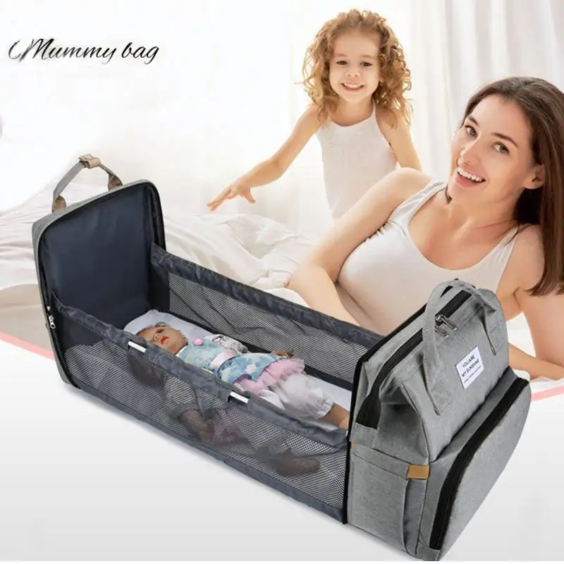 Multifunctional Waterproof Maternity Diapers Baby Bag Handbag Baby Diaper Bed Bag Backpack Diaper Bag With Bassinet