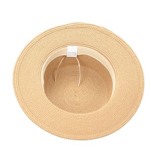 Boater <b>Straw</b> <b>Hat</b> Natural Grass Ribbon Band Beach Summer Women's 56-58CM - Product Image 4