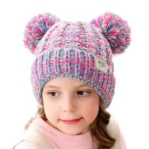 1-5T INS Bayi Rajutan Topi 13 Warna Berkualitas Pom Bola Bulu Musim Dingin Hangat Balita Topi Luar Ruangan Anak Beanies