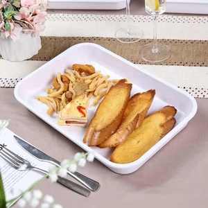 Bán buôn tùy chỉnh lớn màu trắng gốm melamine phục vụ khay tùy chỉnh in ngăn nhựa khay cho khách sạn và bên sử dụng - Product Image 1