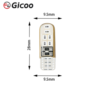 จิคูหลอดไฟ LED T10 6000K 1W 12V 1000LM ไฟทดแทนรถยนต์ 28 มม.x9.5 มม. - Product Image 1