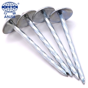 Yapı inşaatı için düşük fiyat galvanizli oluklu şemsiye çatı çivisi 2.5 inç * Bwg 9 demir çiviler - Product Image 1