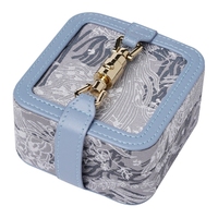 Leder Reise-Schmuckbox Vintage Jacquard-Bezug - Umweltfreundliche Aufbewahrung für Ohrringe Lippenstift Ringe Neujahr Schulanfang