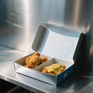 Scatola per Asporto Cibo con Stampa Logo Personalizzata, Confezione per Pasti Felici, Patatine e Pollo Fritto - Product Image 6
