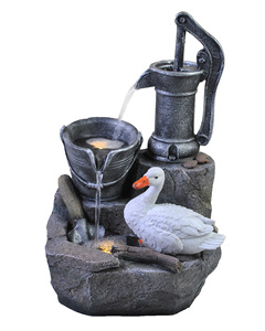 Prodotti del Giardino di pietra Naturale di Origine Animale Decorazione del Giardino Esterno Polyresin Fontana di Acqua con Pompa Fontaine - Product Image 2