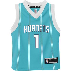 Maillot de basket-ball Charlotte Hornets LaMelo Ball Teal Icon Edition pour garçons de 4 à 7 ans, col en V, évacuant l'humidité - Product Image 2