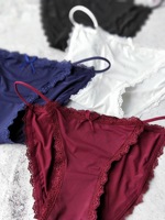 Bikini de nuevo diseño para mujer, bragas de secado rápido, tangas de una pieza, encaje sin costuras de seda helada, espalda en T sencilla y cómoda