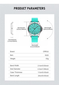 Nuevo Reloj Crrju 5025 para Hombre y Mujer, Resistente al Agua, con Correa de Acero Inoxidable, Estilo Casual, de Negocios, de Lujo, con Esfera Elegante - Product Image 2