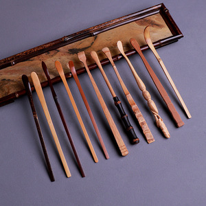 Japanese Style Bamboo Tea Pick Scoop Set Handmade Kung Fu Tea Ceremony Accessories Irregular Shape Zhejiang Origin - Product Image 1