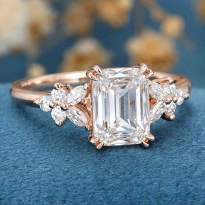 Bague en diamant de laboratoire à taille fantaisie pour femme, certifiée IGI, or 14 carats, bijou de luxe pour mariage, cadeau - Product Image 2