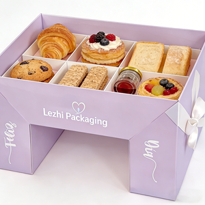 Caja de Papel Ecológica Rosa para Alimentos, Sushi, Crepas, <span class=keywords><strong>Hamburguesas</strong></span>, Chocolate, Repostería y Galletas, con Inserto, Venta al Por Mayor - Product Image 4