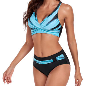 Oem Wholesale Custom 2 Piece Set Bikini <b>Beachwear</b> Heat-Transfer Printed Waterproof Quick Dry Women's <b>Swimwear</b> Spandex/Polyester - Product Image 1