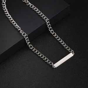 Collar con Colgante de Barra Lisa de Diseño Sencillo, Superventas, con Logotipo Personalizado, Collar con Colgante de Acero Inoxidable - Product Image 3