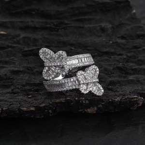 Open <b>Ring</b> Hip Hop's New Copper-<b>set</b> Zircon <b>Ring</b> - Product Image 3