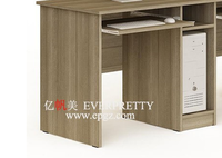 Mobilier de bureau Bureau d'ordinateur pour deux personnes avec CPU et support de clavier pour table en bois Techer de bureau d'école d'étudiant