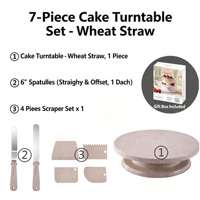 Ensembles d'ustensiles de pâtisserie personnalisés avec logo, 7 pièces, outils de cuisson et de décoration de gâteaux, plateau tournant pour gâteaux