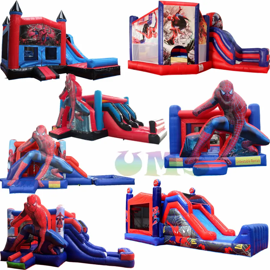 वाणिज्यिक स्पाइडरमैन Inflatable उछाल घर, बिक्री के लिए स्लाइड के साथ Inflatable उछालभरी महल कॉम्बो