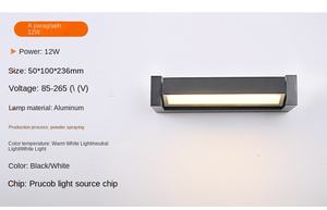 โคมไฟติดผนัง LED 12W 18W 30W ดีไซน์ IP65ทำจากอลูมิเนียมแบบเรียบง่ายปรับมุมได้กลางแจ้งผนัง LED กันน้ำติดผนังพลังงานแสงอาทิตย์สำหรับระเบียง - Product Image 4