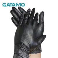 BG29 Diamond grip 8 mil ménage 1000 pvc examen sans nitrile nitrile vinyle mélange gants noirs jetables nitrile gants