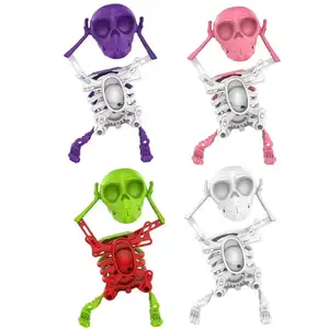 TIKTOK Halloween Pink Skull Skeleton Dancing Toy 3D Printed Shaking Head Sand Carving Novelty & Gag Item Same as the Original