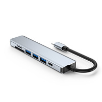 PIX-LINK Dock d'extension de port 7-en-1 Ordinateur concentrateur 7 en 1 avec plusieurs concentrateurs Ports USB Station d'accueil portable