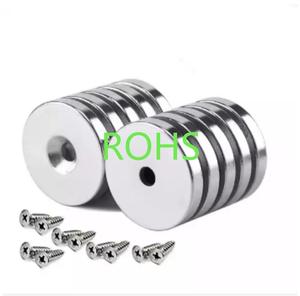 Aimant en pot en néodyme NdFeB industriel personnalisé enduit de nickel trou fraisé puissant permanent NdFeB Imant pour le pliage - Product Image 5
