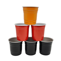 Vasos de Burbuja de Aluminio Reutilizables Personalizados con Logotipo para Bebidas de Fiesta - Duraderos para Bebidas Calientes y Frías, Grosor de 0.18 mm