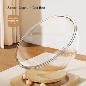 Casa de gato al por mayor cápsula espacial acrílica transparente nido de gato de madera Cama de Gato semicerrada juguete con 3 bolas pequeñas - Product Image 2