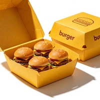 Caja de Papel Corrugado para Hamburguesas y Sándwiches, Compostable, Biodegradable, Ecológica, con Laminado Mate y Logotipo Personalizado al por Mayor