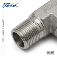 Raccord de tuyauterie d'instrumentation SS316L, Union, Té, Croix, Interchangeable Swagelok Parker, Haute Pression 6000psi, Adaptateur NPT BSPT SS316