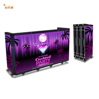 Cabina de TV Portátil Personalizada, Video Wall, Escritorio Curvo, Podio, Soporte, Caja, Mesa de Consola para DJ con 6 Pantallas LED Plegables
