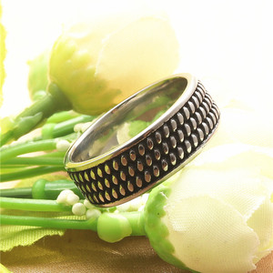 Stainless Steel <b>Ring</b> Geometric Pattern Unisex Retro Silver Gift Jewelry - Product Image 2