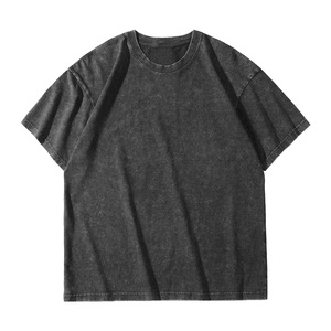Custom 230G Heavyweight Washed 100% Cotton T Shirt OEM ODM Oversized Unisex Vintage Crew Neck Blank Short Sleeve <b>Tee</b> with Logo - Product Image 3