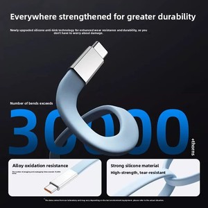 Nuevo <span class=keywords><strong>Cable</strong></span> de Carga Súper Rápida de Silicona de 240W con Conectores Tipo-C a Tipo-C de Doble Cabeza - Product Image 3