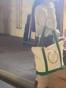 Bolsas de Compras de Lona de Algodón Medianas con Asa al Hombro, con Bolsillo y Cremallera, Lisas, Personalizadas con Impresión de Logotipo - Product Image 4